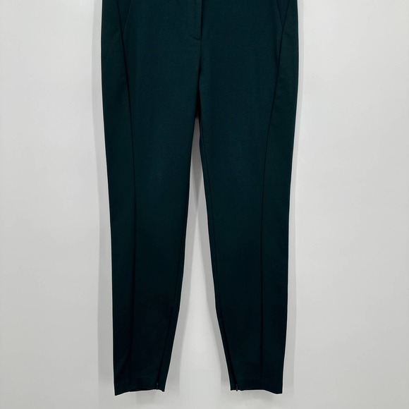 Reiss Skinny Trouser Pants High Waisted Flat Front Ankle Zip Casual Green Size 8 - Picture 3 of 7
